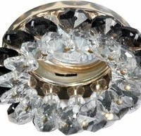 Светильник потолочный JCDR11 G4 с серым стеклом золото с лампой CD4147