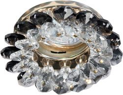 Светильник потолочный JCDR11 G4 с серым стеклом золото с лампой CD4147