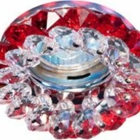 Светильник потолочный JCDR11 G4.0 с красным стеклом хром с лампой CD4147