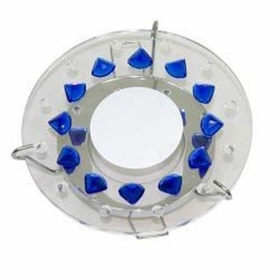 Светильник потолочный MR16 G5.3 стекло с синими кристаллами хром DL4159
