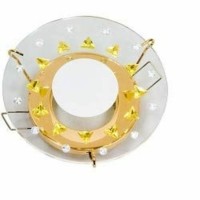 Светильник потолочный JCDR G5.3 стекло с желтыми кристаллами золото c лампой DL4159