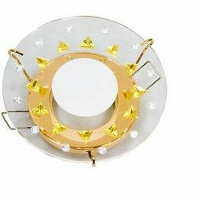 Светильник потолочный JCDR G5.3 стекло с желтыми кристаллами золото c лампой DL4159