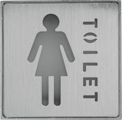 Светильник аккумуляторный 1 LED/1W 230V AC “Туалет женский” красный 110*110*20 mm серебристый EL54