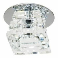Светильник потолочный JC G4 с прозрачным стеклом хром с лампой CD20