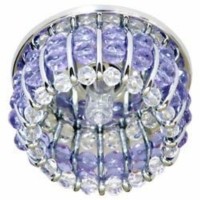 Светильник потолочный JCD9 G9 с прозрачным и сиреневым стеклом хром с лампой CD2119
