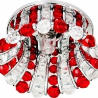 Светильник потолочный JCD9 G9 с прозрачным и красным стеклом хром с лампой CD2120