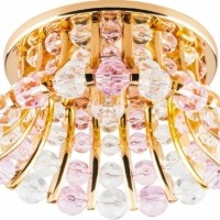 Светильник встраиваемый Feron CD2120 потолочный JCD9 G9 прозрачно-розовый золотистый