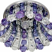 Светильник потолочный JCD9 G9 с прозрачным и сиреневым стеклом хром с лампой CD2120