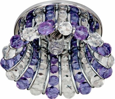 Светильник потолочный JCD9 G9 с прозрачным и сиреневым стеклом хром с лампой CD2120