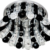 Светильник потолочный JCD9 G9 с прозрачным и черным стеклом хром с лампой CD2120