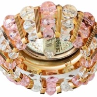 Светильник встраиваемый Feron CD2121 потолочный MR16 G5.3 прозрачно-розовый золотистый