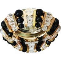 Светильник потолочный MR16 G5.3 с прозрачным и черным стеклом золото с лампой CD2121