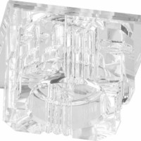 Светильник встраиваемый с разноцветной LED подсветкой Feron JD61 JCD9 прозрачный