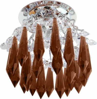 Светильник потолочный JC G5.3 с коричневым стеклом хром с лампой CD2325