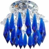 Светильник потолочный JC G5.3 с синим стеклом хром с лампой CD2325