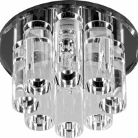 Светильник потолочный JC G4 с черным стеклом с лампой 1301