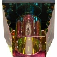 Светильник потолочный JCD G9 с многоцветным стеклом золото JD138-MC