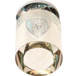 Светильник потолочный JCD9 50Вт с желтым стеклом хром JD151