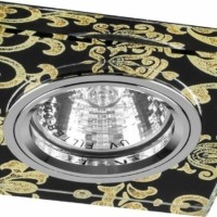 Светильник встраиваемый с белой LED подсветкой Feron 8787-2 потолочный MR16 G5.3 черный