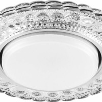 Светильник встраиваемый с белой LED подсветкой Feron CD4024 потолочный GX53 без лампы прозрачный