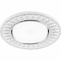 Светильник встраиваемый с белой LED подсветкой Feron CD9913 потолочный GX53 без лампы матовый белый хром