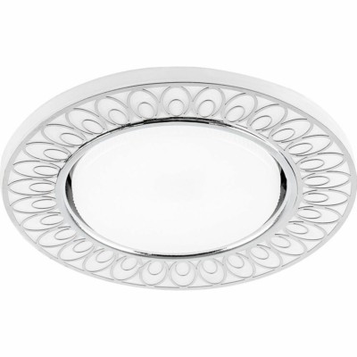 Светильник встраиваемый с белой LED подсветкой Feron CD9913 потолочный GX53 без лампы матовый белый хром