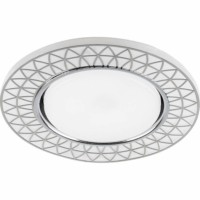 Светильник встраиваемый с белой LED подсветкой Feron CD9914 потолочный GX53 без лампы матовый белый хром