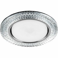 Светильник встраиваемый с белой LED подсветкой Feron CD4033 потолочный GX53 без лампы прозрачный хром