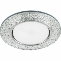Светильник встраиваемый с белой LED подсветкой Feron CD4032 потолочный GX53 без лампы прозрачный хром