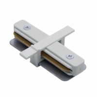 Коннектор прямой однофазный для встраиваемого шинопровода белый LD1004