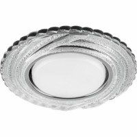 Светильник встраиваемый с белой LED подсветкой Feron CD4037 потолочный GX53 без лампы прозрачный хром