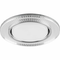 Светильник встраиваемый с белой LED подсветкой Feron CD4038 потолочный GX53 без лампы прозрачный хром