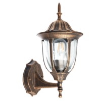 Светильник садово-парковый Feron PL6301 шестигранный на стену вверх 60Вт E27 230В черное золото