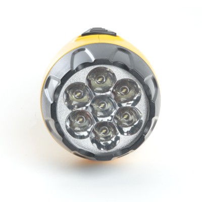 Фонарь светодиодный аккумуляторный 7 LED DC (свинцово-кислотная батарея) желтый TH2294 (TH93B) — изображение 2