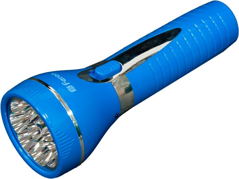 Фонарь светодиодный аккумуляторный ручной 9LED 0 6Вт со встроенной вилкой для зарядки голубой TL041