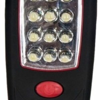 Фонарь с магнитным креплением 18+3LED 0.9Вт (3хАА в комплект не входят) IP42 210×60×30mm чёрный с красным TL23