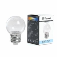 Лампа СДЛ Feron LB-371 Шар E27 3Вт 6400K прозрачный