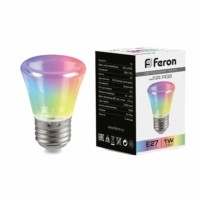 Лампа СДЛ Feron LB-372 Колокольчик прозрачный E27 1Вт RGB плавная смена цвета
