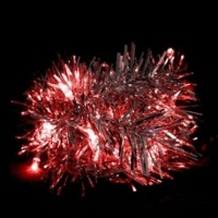 Светодиодная гирлянда Feron CL404 мишура 2м + 0.5м красный с питанием от батареек