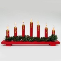 Деревянная световая фигура 7 ламп накаливая с эффектом пламени цвет свечения: теплый белый 45x5x24 см шнур 1 5 м IP20 LT088