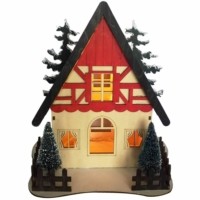 Деревянная световая фигура 5LED цвет свечения: теплый белый 24×16 5×26 см батарейки 2xAA IP20 LT090