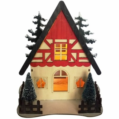 Деревянная световая фигура 5LED цвет свечения: теплый белый 24×16 5×26 см батарейки 2xAA IP20 LT090