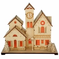 Деревянная световая фигура 5LED цвет свечения: теплый белый 25x13x25 см батарейки 2xAA IP20 LT095