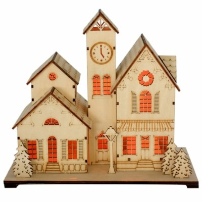 Деревянная световая фигура 5LED цвет свечения: теплый белый 25x13x25 см батарейки 2xAA IP20 LT095