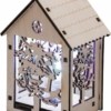 деревянная световая фигура на батарейках “Домик маленький” RGB 1LED 7x5x10см артикул 32090