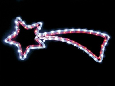 Световая фигура 230В 4м LED белый+красный 24 LED/1м 9.6Вт 20mA с контроллером IP 44 шнур 1 5м х1мм LT009