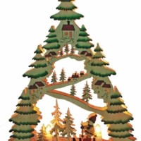 Деревянная световая фигура 7 ламп С6 цвет свечения: теплый белый 31x5x38 5 см шнур 1 4 м IP20 LT086