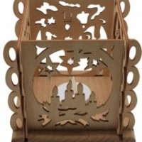 Деревянная фигура с светодиодной свечой 1LED цвет свечения: теплый белый 11 5×11 5×11 5 см батарейка 2032 IP20 LT092