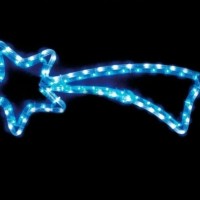 Световая фигура 230В 4м LED белый+синий 24 LED/1м 9.6Вт 20mA с контроллером IP 44 шнур 1 5м х1мм LT009