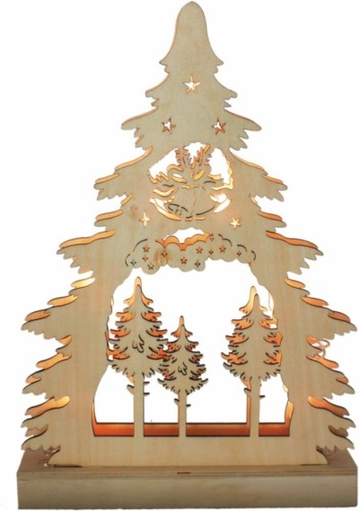 Деревянная световая фигура 7 LED цвет свечения: теплый белый 22 5×4 5×32 см батарейки 2xAA IP20 LT081